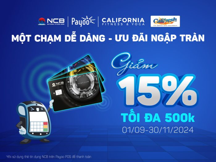 Chủ thẻ NCB đón ngay ưu đãi 15% tại California Fitness & Yoga và Califresh