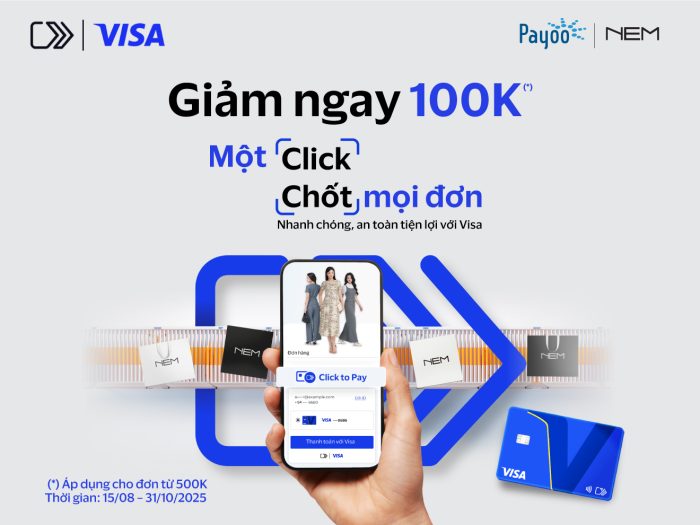 F5 tủ đồ, nâng tầm phong cách với ưu đãi Giảm 100.000đ khi thanh toán Click to Pay | Visa tại NEM