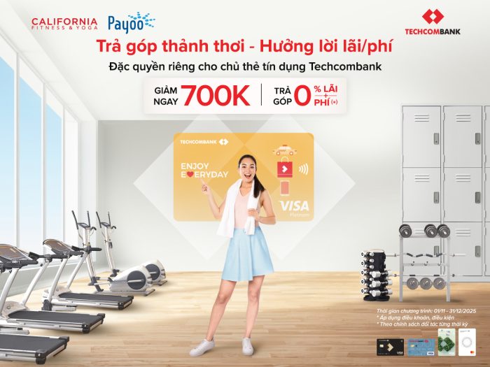 Nhận ưu đãi 700.000 đồng từ Techcombank để khởi động hành trình tập luyện tràn đầy năng lượng