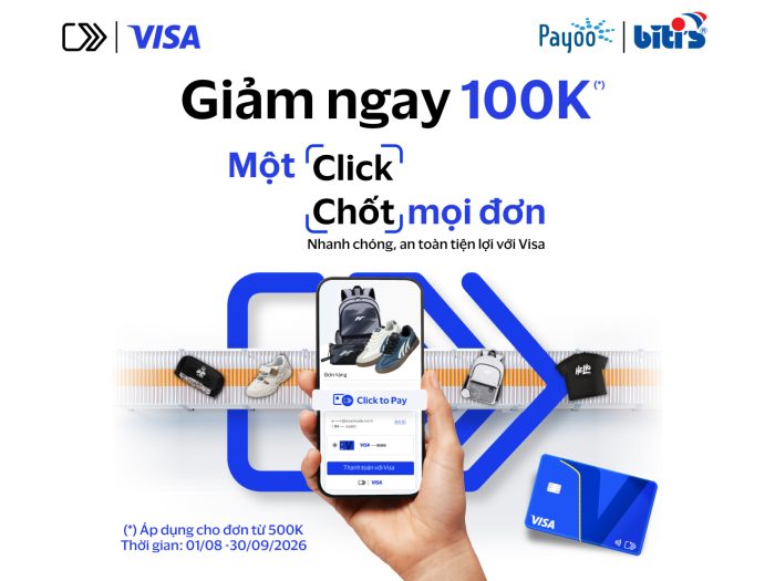 Rinh giày mới, giảm ngay 100.000đ tại Biti’s cùng Visa Click to Pay